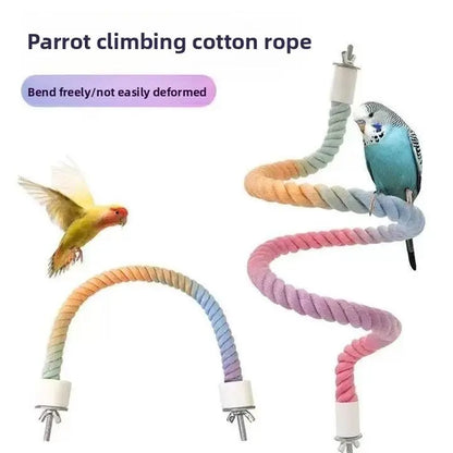 Parrot Swing Perch Toy with Bendable Rope: Suitable for Cockatiels, Lovebirds, and Budgies, the Climbing Pole Can Be Bent at Will and Is Not Easily Deformed Bird Lover