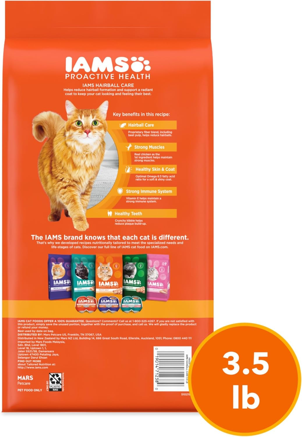 Proactive Health Dry Cat Food Hairball Care, Adult Cat Food, with Real Chicken and Salmon, 3.5 Lb. Bag