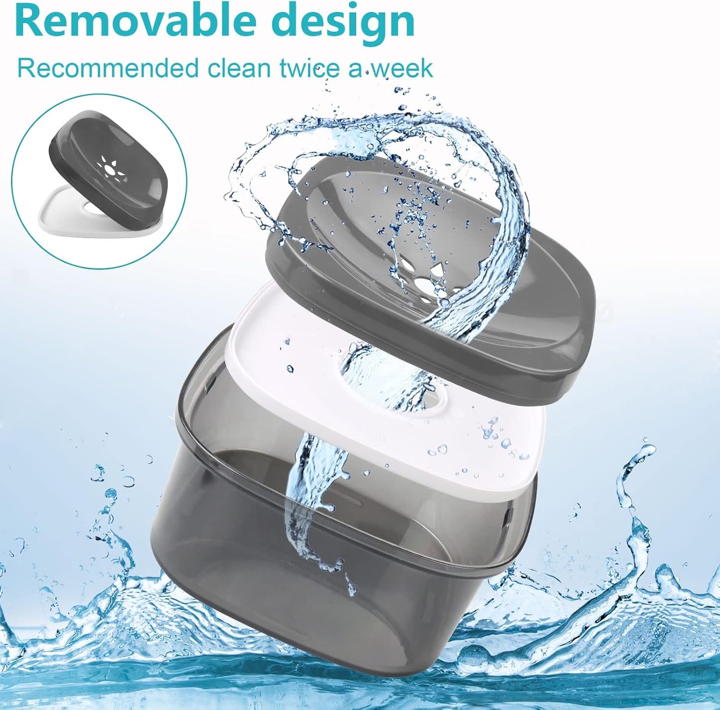2L Dog Water Bowl 70Oz No Spill Dog Bowl, Slow Water Feeder Spill Proof Travel Water Bowl, Large Capacity Pet Water Dispenser Vehicle Carried Dish for Dogs and Cats