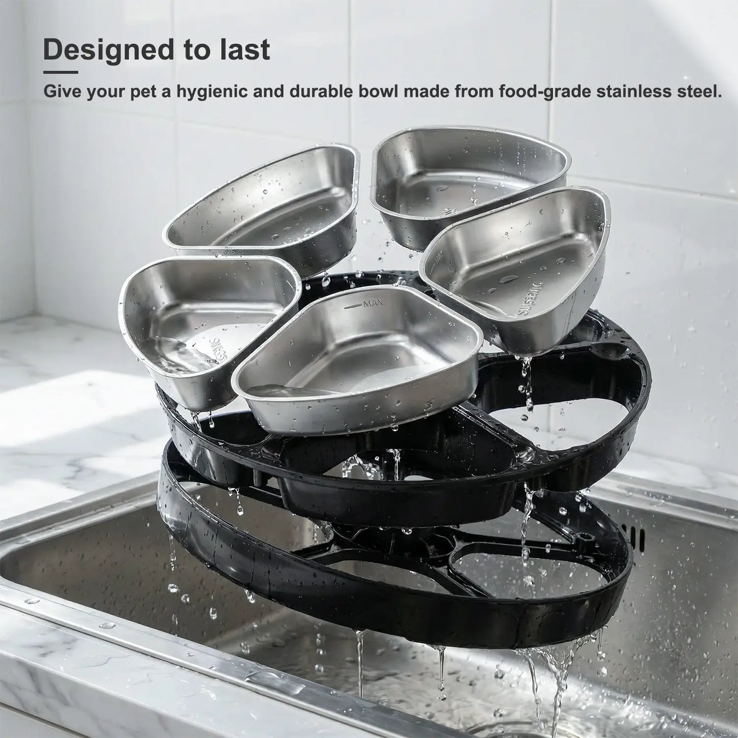 Automatic Pet Feeder Wet Food with 304 Stainless Steel Bowl, Refrigerated Auto Cat Feeder with Semiconductor Cooling, 5 Fresh Meals for 3 Days, App-Controlled Pet Food Dispenser, HD Camera & 300° Wide-Angle Monitor, Meal Warming Function, Easy to Clean Su