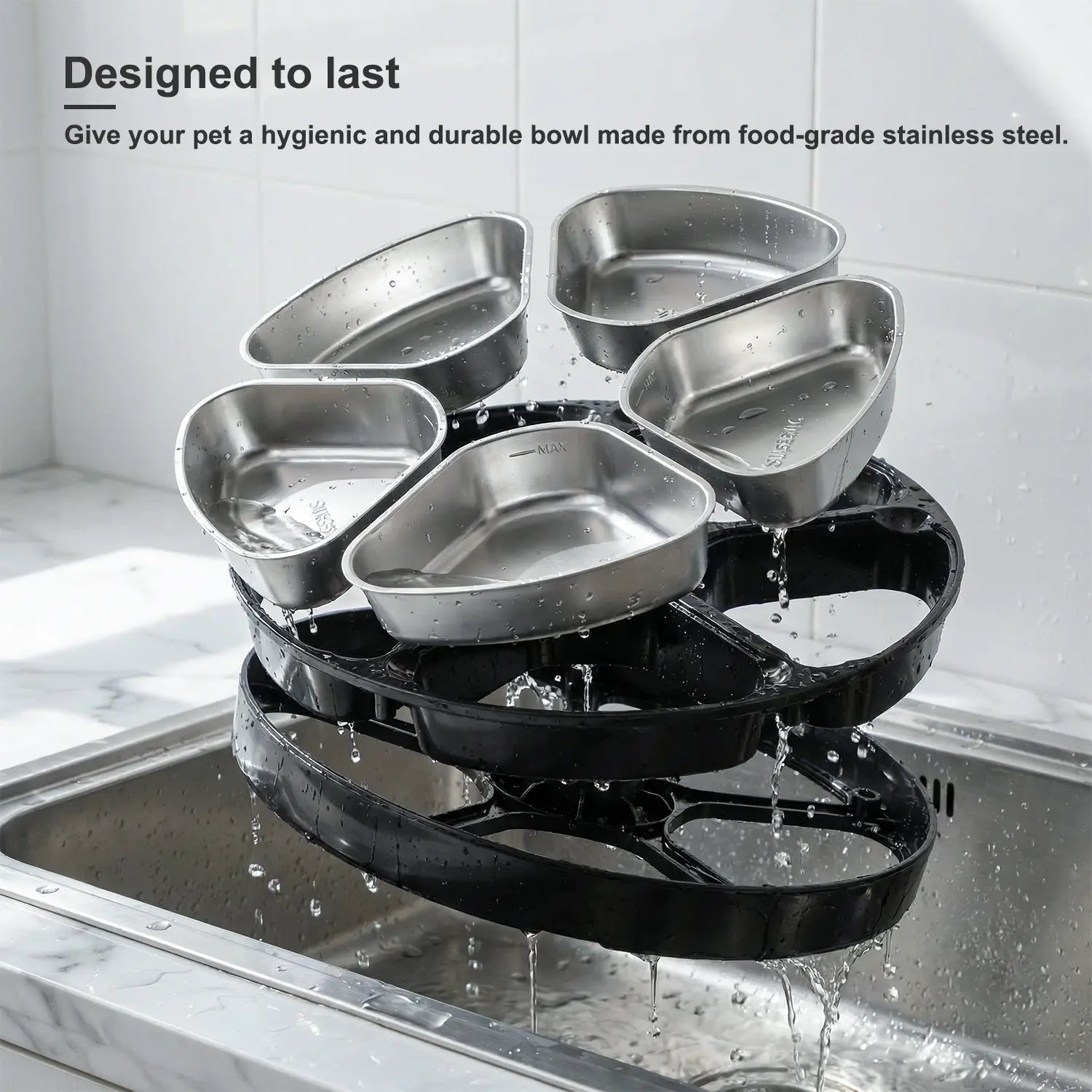 Automatic Pet Feeder Wet Food with 304 Stainless Steel Bowl, Refrigerated Auto Cat Feeder with Semiconductor Cooling, 5 Fresh Meals for 3 Days, App-Controlled Pet Food Dispenser, HD Camera & 300° Wide-Angle Monitor, Meal Warming Function, Easy to Clean Su