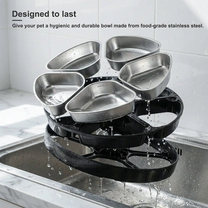 Automatic Pet Feeder Wet Food with 304 Stainless Steel Bowl, Refrigerated Auto Cat Feeder with Semiconductor Cooling, 5 Fresh Meals for 3 Days, App-Controlled Pet Food Dispenser, HD Camera & 300° Wide-Angle Monitor, Meal Warming Function, Easy to Clean Su