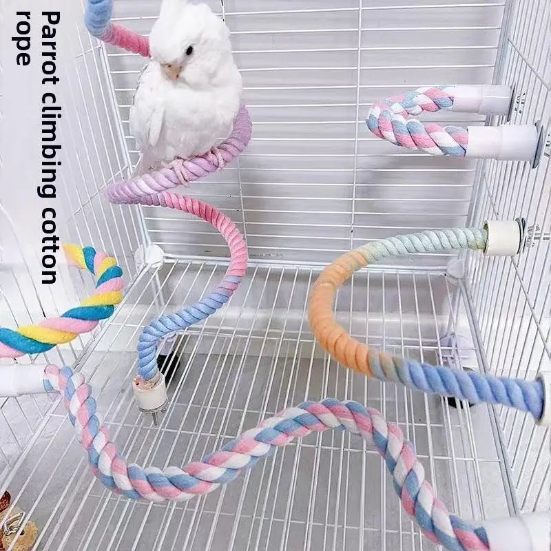 Parrot Swing Perch Toy with Bendable Rope: Suitable for Cockatiels, Lovebirds, and Budgies, the Climbing Pole Can Be Bent at Will and Is Not Easily Deformed Bird Lover
