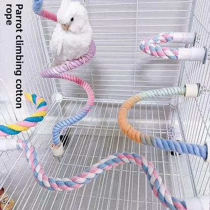 Parrot Swing Perch Toy with Bendable Rope: Suitable for Cockatiels, Lovebirds, and Budgies, the Climbing Pole Can Be Bent at Will and Is Not Easily Deformed Bird Lover