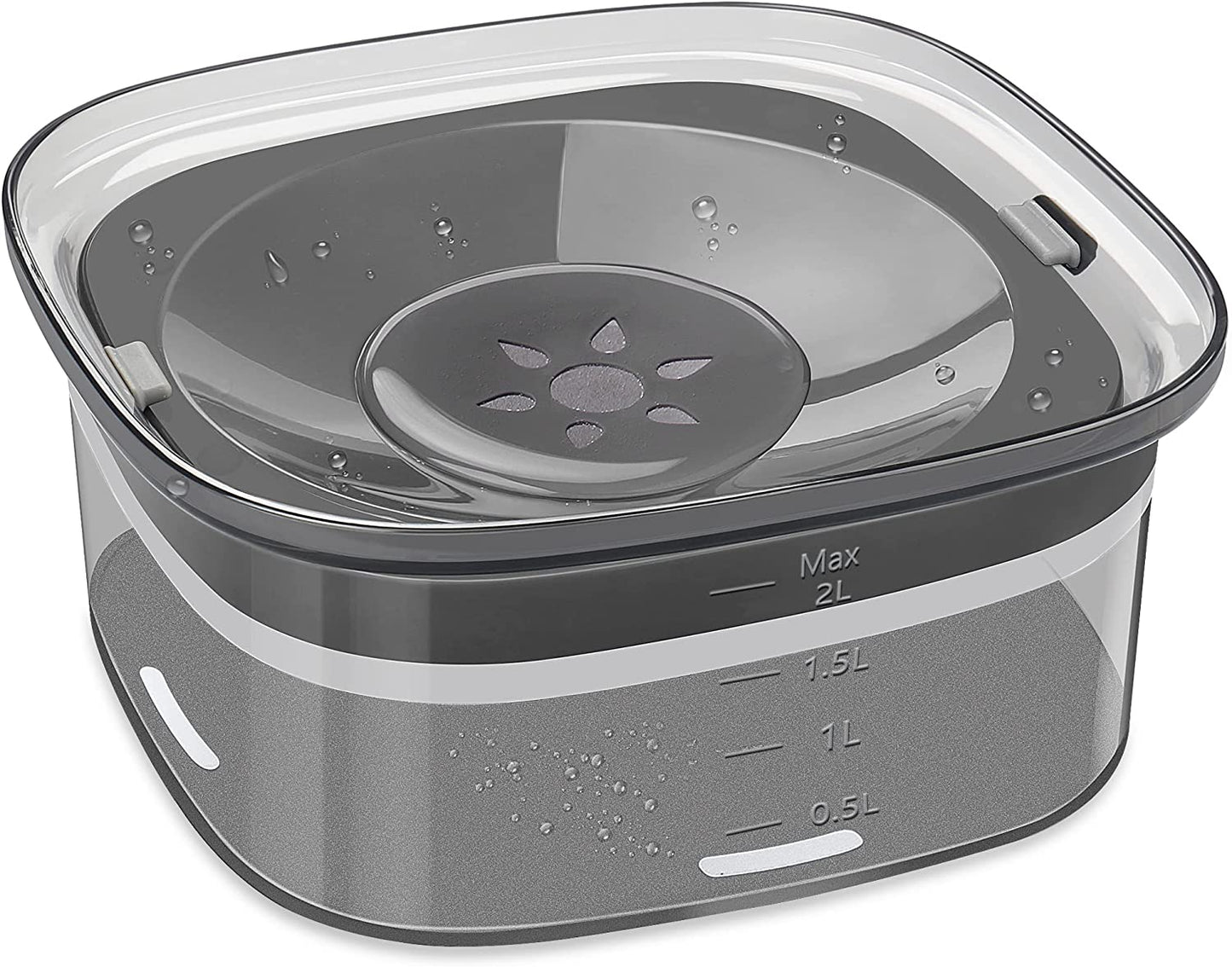 2L Dog Water Bowl 70Oz No Spill Dog Bowl, Slow Water Feeder Spill Proof Travel Water Bowl, Large Capacity Pet Water Dispenser Vehicle Carried Dish for Dogs and Cats