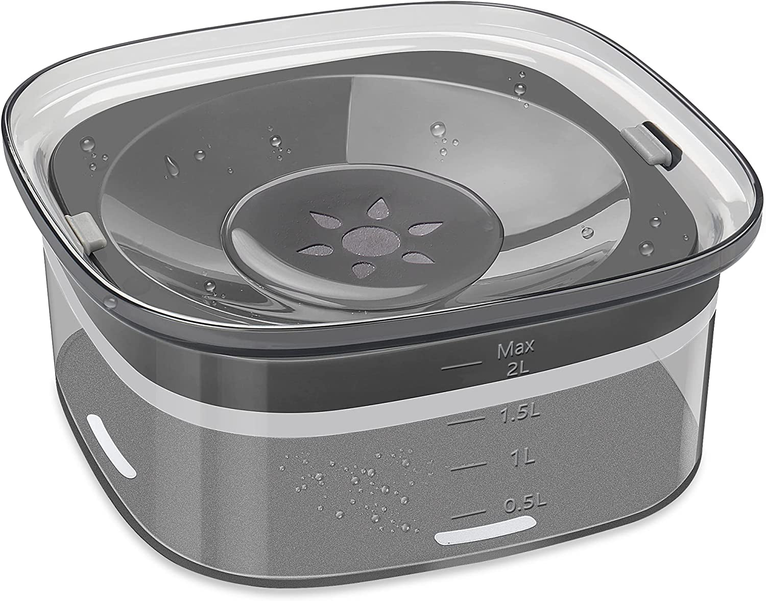 2L Dog Water Bowl 70Oz No Spill Dog Bowl, Slow Water Feeder Spill Proof Travel Water Bowl, Large Capacity Pet Water Dispenser Vehicle Carried Dish for Dogs and Cats