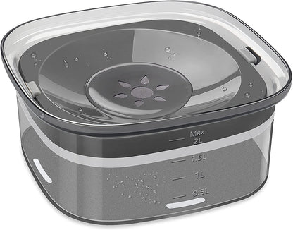 2L Dog Water Bowl 70Oz No Spill Dog Bowl, Slow Water Feeder Spill Proof Travel Water Bowl, Large Capacity Pet Water Dispenser Vehicle Carried Dish for Dogs and Cats