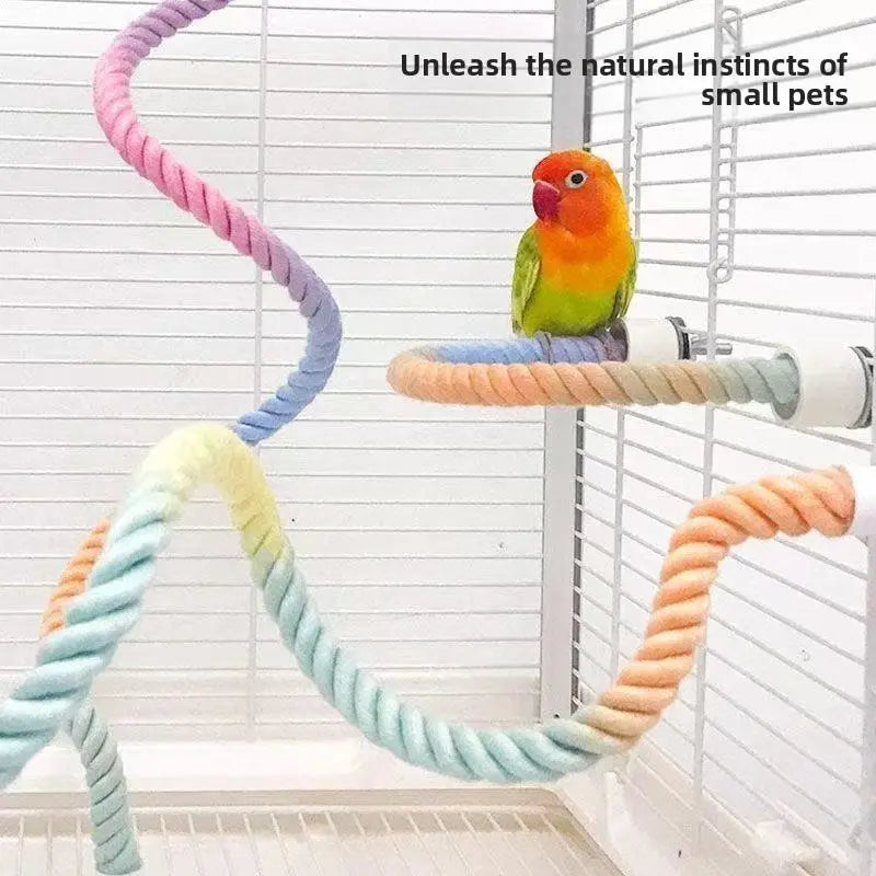 Parrot Swing Perch Toy with Bendable Rope: Suitable for Cockatiels, Lovebirds, and Budgies, the Climbing Pole Can Be Bent at Will and Is Not Easily Deformed Bird Lover