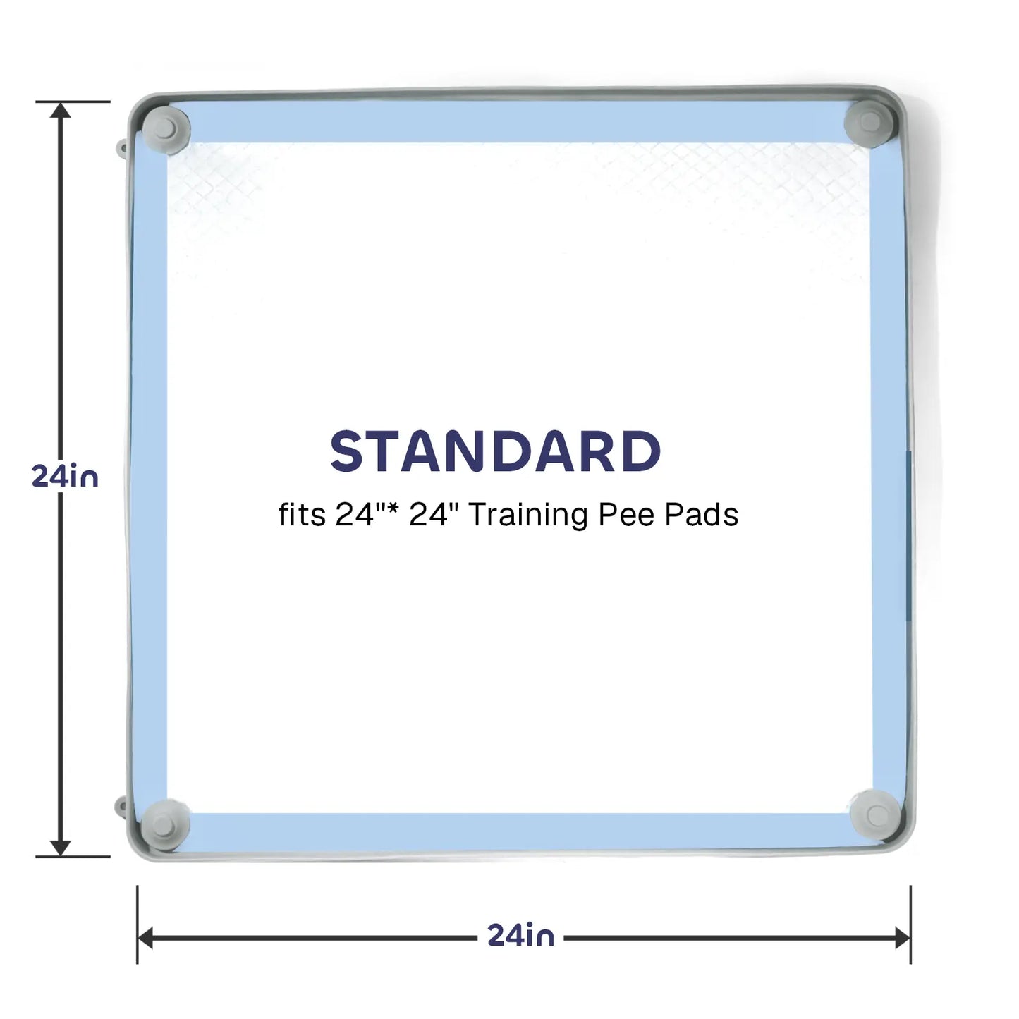 Silicone Pee Pad Holder for Dogs Fits up to 24" X 24" Training Pads Leak-Proof Non-Slip Puppy Pee Pad Holder with Fixed Buttons Portable Easy to Clean
