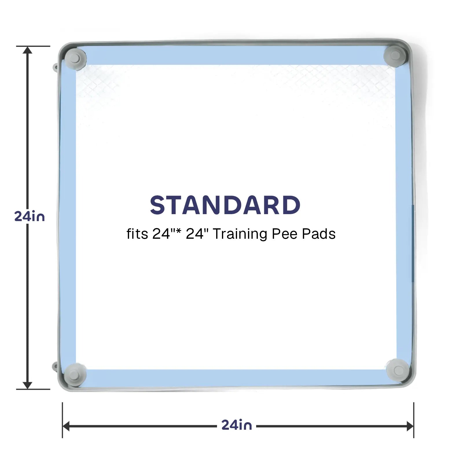 Silicone Pee Pad Holder for Dogs Fits up to 24" X 24" Training Pads Leak-Proof Non-Slip Puppy Pee Pad Holder with Fixed Buttons Portable Easy to Clean
