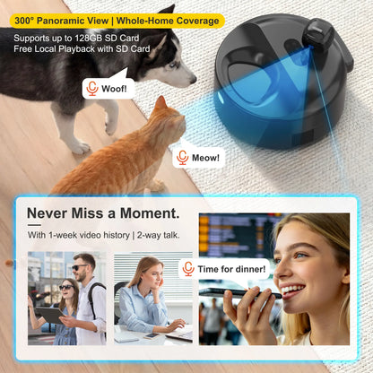 Automatic Pet Feeder Wet Food with 304 Stainless Steel Bowl, Refrigerated Auto Cat Feeder with Semiconductor Cooling, 5 Fresh Meals for 3 Days, App-Controlled Pet Food Dispenser, HD Camera & 300° Wide-Angle Monitor, Meal Warming Function, Easy to Clean Su